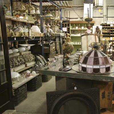 fully stocked salvage warehouse