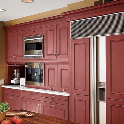 kitchen remodel that uses lots of red