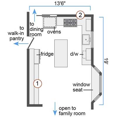 Floor Plan: Before | A Kitchen With the Same Old Footprint, Bold 