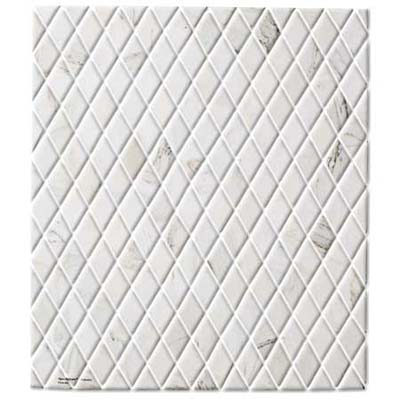 elegent diamond-shaped, hand-cut marble makes an outstanding backsplash