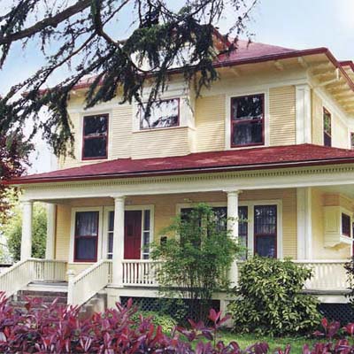 an example of house with a colorful new roof