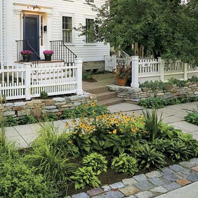 an closeup of front yard landscaping that was given a makeover