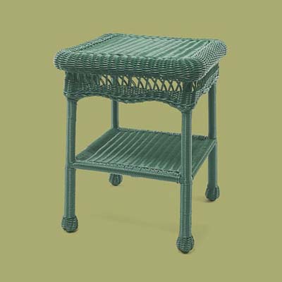 a wicker end table