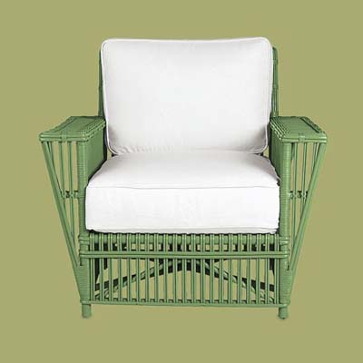 a rattan arm chair