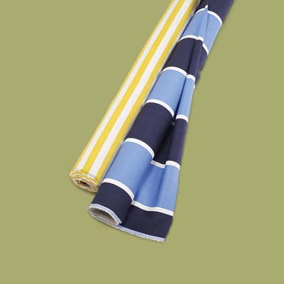 some striped fabrics for upholstering the rattan arm chair