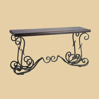 a wrought-iron console table made by Pier 1 Imports