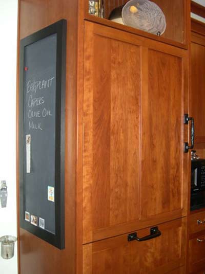 cabinet door becomes a chalkboard