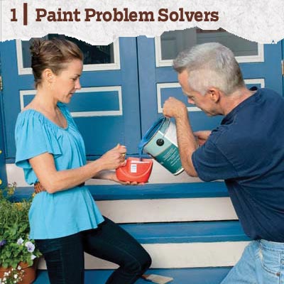 paint being poured into a the bottom part of a recycled laundry detergent container