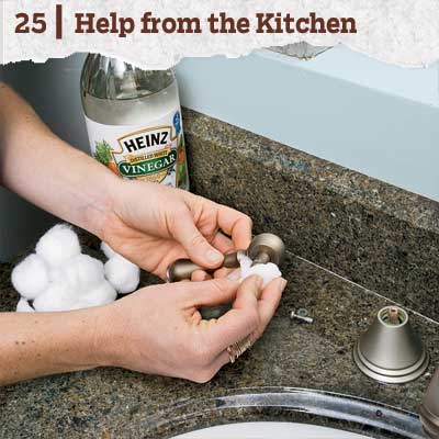 reader tip to save time and money about using vinegar to cleans faucets  