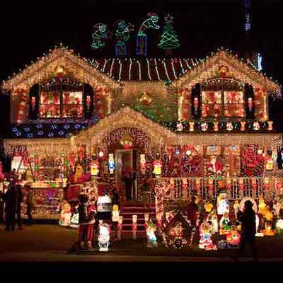 holiday house decorations and holiday lights