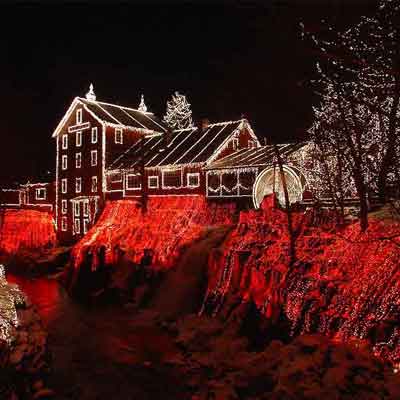 Clifton Mill, Clifton Ohio holiday lights