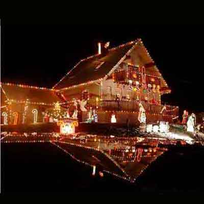holiday home decorations and holiday lights