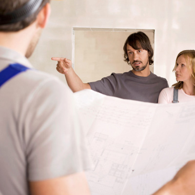 couple instructing contractor