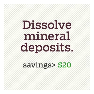dissolve mineral deposits plugging up your showerhead  for d i y savings