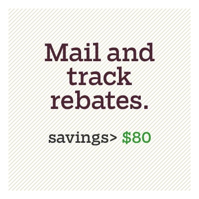mail and track rebates for d i y savings