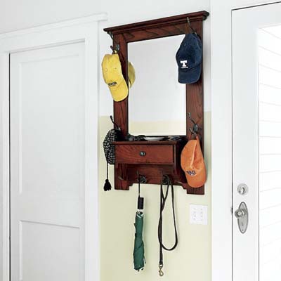 mudroom with hat rack
