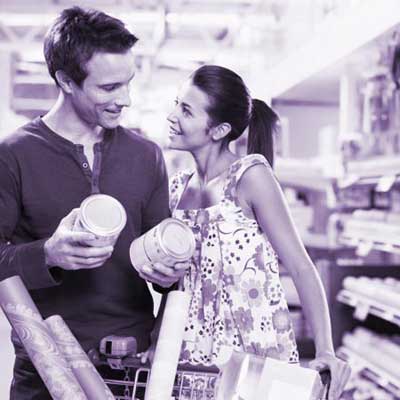 man and woman shopping at a hardware store