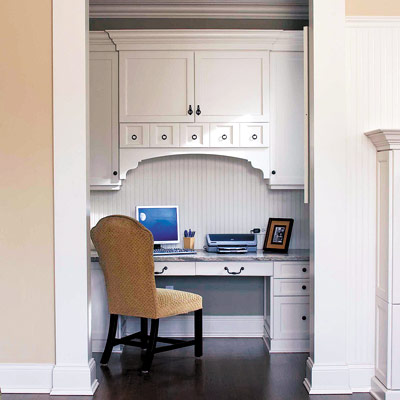 home office nook with computer desk and chair