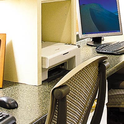 home office with multi purpose fax machine