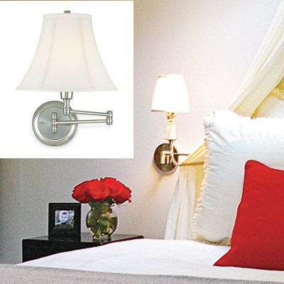 feminine bedroom with wall sconces