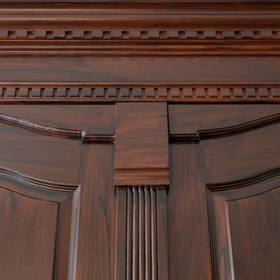 wood cabinets with routed arches