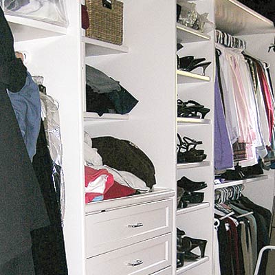 cluttered closet