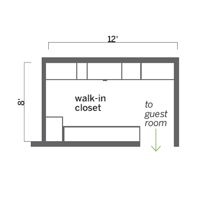 floor plan of guest room closet