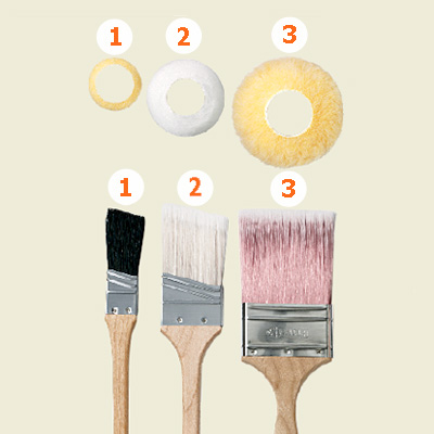 paint brushes and rollers