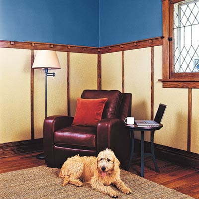 room with odor eating paint in beige and indigo blue