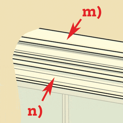 an illustration of interior window trim showing the cap and the head casing