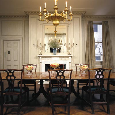 strie painting effect in formal dining room