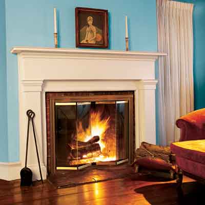 BRICK-ANEW FIREPLACE PAINT AND FIREPLACE DOORS
