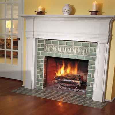 fireplace with tiled surround