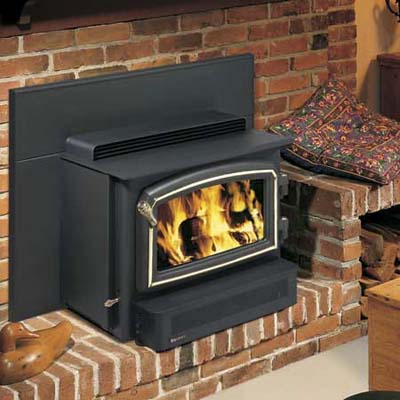 fireplace with insert