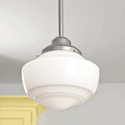 pendant schoolhouse light reproductions used in this remodeled italianate kitchen