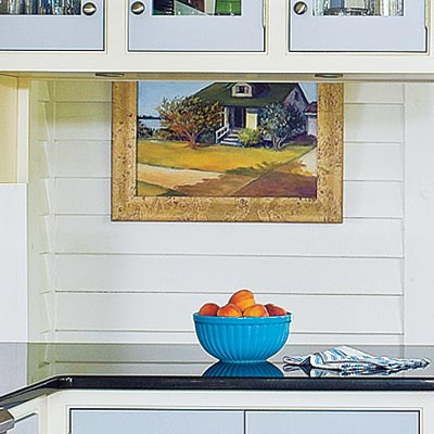 cottage kitchen with wall paneling