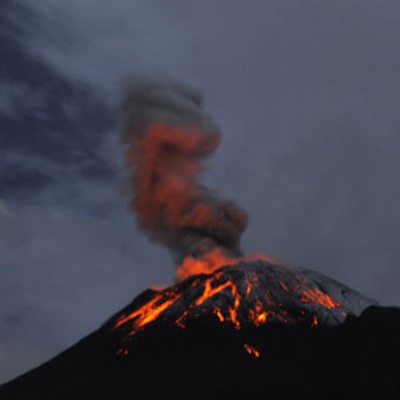 erupting volcano