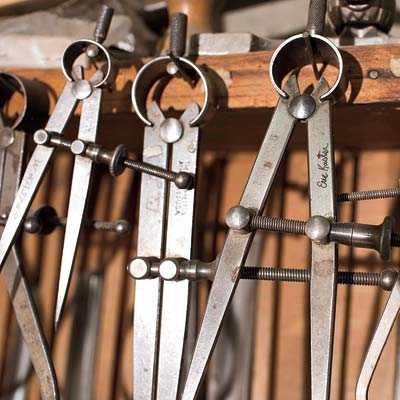 tools in lighting fixture workshop