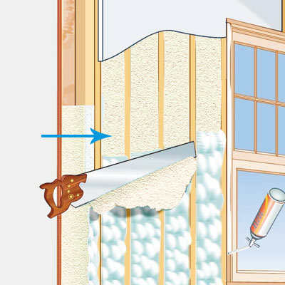 illustration of house with Low-Density Polyurethane Foam