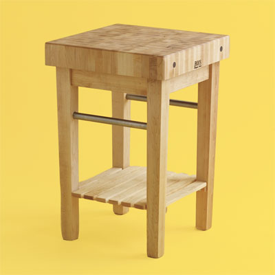 high end butcher-block kitchen worktable