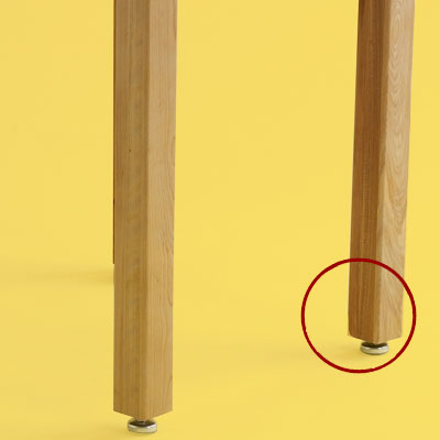 structural details of a budget butcher-block kitchen worktable
