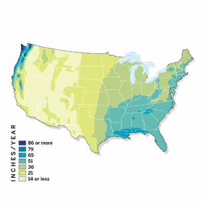 rainfall levels map