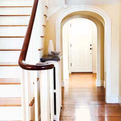 the Newton Centre, MA TV project remodeled hallway and stairwell