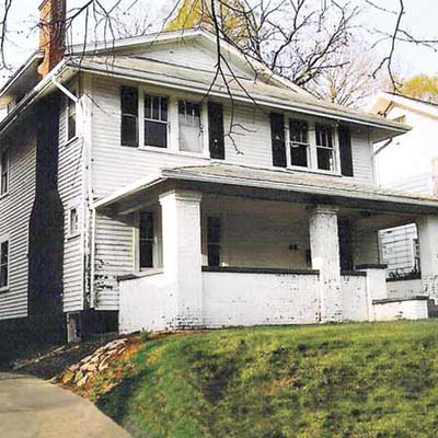 the before exterior of a foursquare