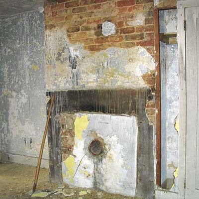 unfinished fireplace; reader remodel before and after
