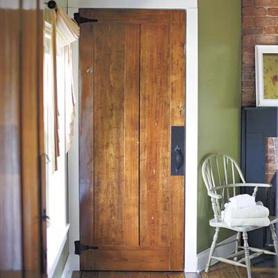refinished heart-pine door