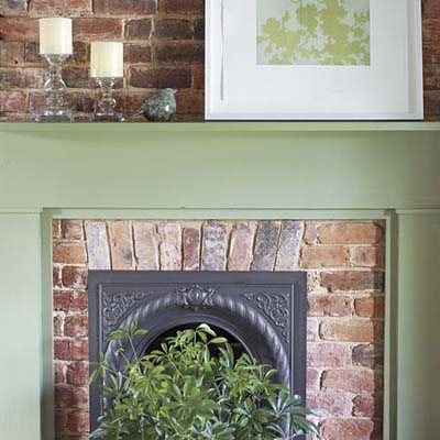 refinished fireplace