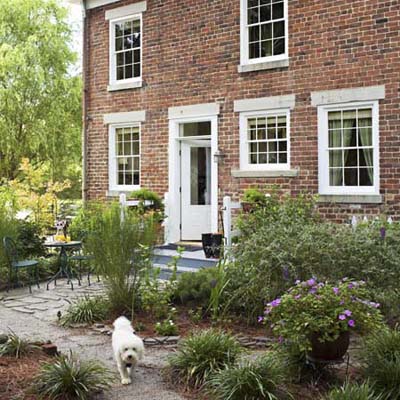 front of house and garden after renovation