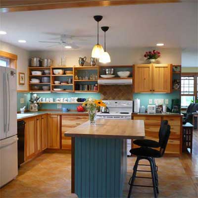 updated kitchen with center island