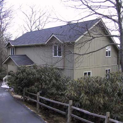 outdated olive green house exterior
